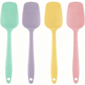 4 PCS,7.8Inch Silicone Spatulas Rubber Spatula Small Spatula Baking Mini Spatula Mixing Tool for Nonstick Cookware (4 colors)
