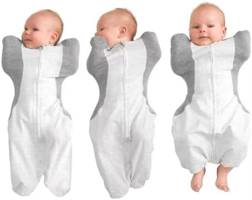 KIDIRA Swaddle for Newborns, Baby Swaddles 1-3 Months 5-13lb, Arms Up Swaddle 1-3 Months Newborn with Moisture-Wicking Fabric, Promotes Healthy Hip Development, 2-Way Zipper & Foot Buttons, 1Pack, Small