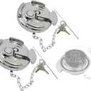 2Pcs 11-04859-100 4" Locking Diesel Fuel Cap, Lever-Style Aluminum Fuel Tank Cap with Key Fit for 1972-2017 Peterbilt 330, 379, 389, 579, 587 Trucks, OE# 11-04859-200, 572.1015, 600212