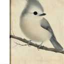 Bird Canvas Wall Art Vintage Prints Gray Bird Stood on Branch Pictures Sparrow Painting Wild Animal Art for Modern Home Living Room Bathroom Bedroom Decor Framed(Birds-8,16.00x24.00 inch)