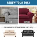 H.VERSAILTEX 3 Piece Stretch Sofa Covers for 2 Cushion Loveseat Couch Covers for Living Room Furniture Cover (Base Cover Plus 2 Seat Cushion Covers) Thicker Jacquard Fabric(Medium Sofa, Burgundy)