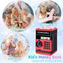 Refasy Piggy Bank Cash Coin Can ATM Bank Electronic Coin Money Bank for Kids Age 3-12, Money Savings Box Mini ATM Coin Bank Toys Gifts for 3 4 5 6 7 8 9 10 11 12 Year Old Boys Girls (Red)
