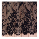 3 Yards French Eyelash Lace Fabric Floral Embroidered Lace Fabric for Clothes Wedding Dress Sewing Home Decoration (59" W x 3 Yards, Black)