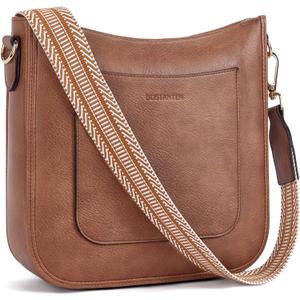 BOSTANTEN Crossbody Bags for Women Trendy Vegan Leather Guitar Strap Purse for Spring Travel