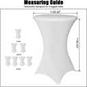 SUNTQ 2 Pack Spandex Table Covers, Cocktail Fitted Tablecloths, Round Highboy Stretch Table Cloths for Party, Wedding, Birthday, Banquet, Vendors,Bistro Table,White, 30"-32" Diameter x 40"-43" Height