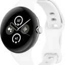 Thin Slim Band Compatible with Google Pixel Watch 4/3 41mm, 2, 1, Soft Narrow Silicone Replacement Sport Strap Wristbands for Women Men (White)