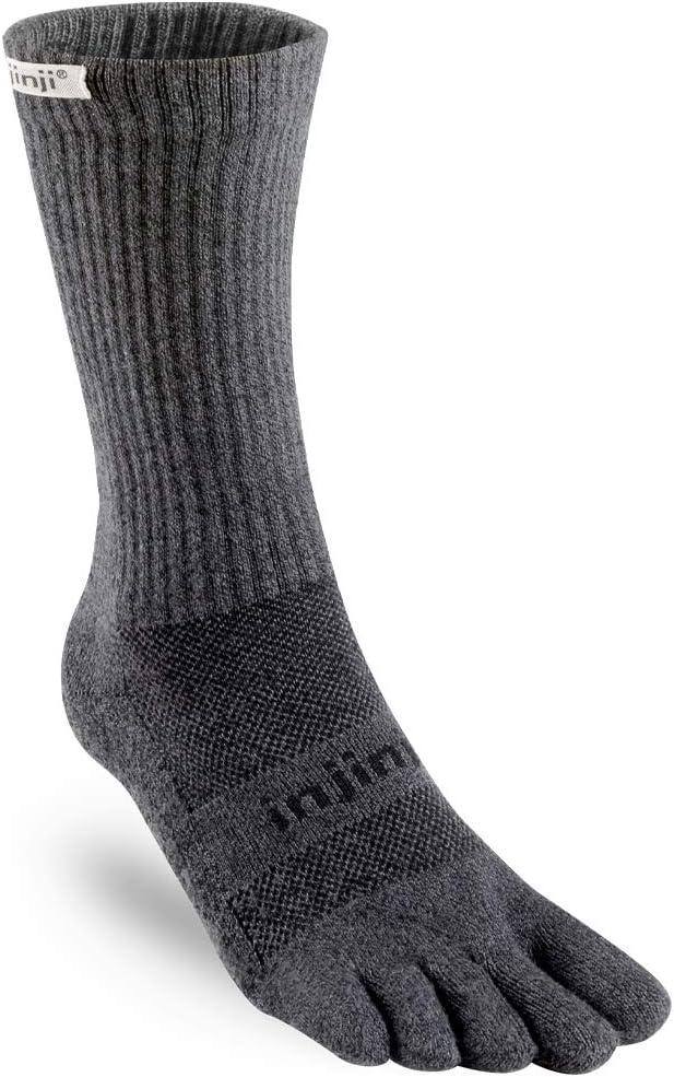 Injinji Trail Midweight Crew Socks (Medium, Granite)