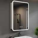 Medicine Cabinet with LED Lights and Mirror, 20 x 28 Inch Surface or Recessed Mounted Bathroom Cabinet with Door, Defogger, Memory Function, 3-Color Mode, Outlet&USB, Dimmer, Storage Shelf