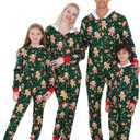WISHU Matching Christmas Onesie Pajamas for Family, Hooded Cute Christmas PJs, Funny Xmas Holiday sleepwear for Couples and Adult (Women, M, Green Cookie) (Green, M)