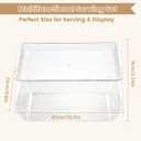 2pcs Chilled Serving Tray, Clear Cold Food Serving Trays for Party Buffet & Catering, Multi-Sectional Ice Trays for Vegetable and Fruit, Keep Food Fresh with Ice Chamber