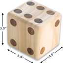 Giant Wooden Yard Dice Set - Outdoor Lawn Games for Adults and Family, 3.5 Inch Solid Pine Wood, Backyard Camping Tailgating Set with Scorecards and Carry Bag