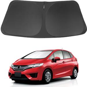 Windshield Sun Shade Compatible with Honda Fit 2015-2020 Accessories Custom Fit Sunshade Foldable Front Sun Visor Protector Blocks Sun Rays