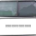 48" W x 22" H Horizontal Sliding RV Window W/Net Screen, Easy-Slide Design, DOT-Approved Black Tempered Glass, Suitable for 1-1/2" Wall Thickness for Cargo Travel Trailer, Camper, Cargo Van Vahaha