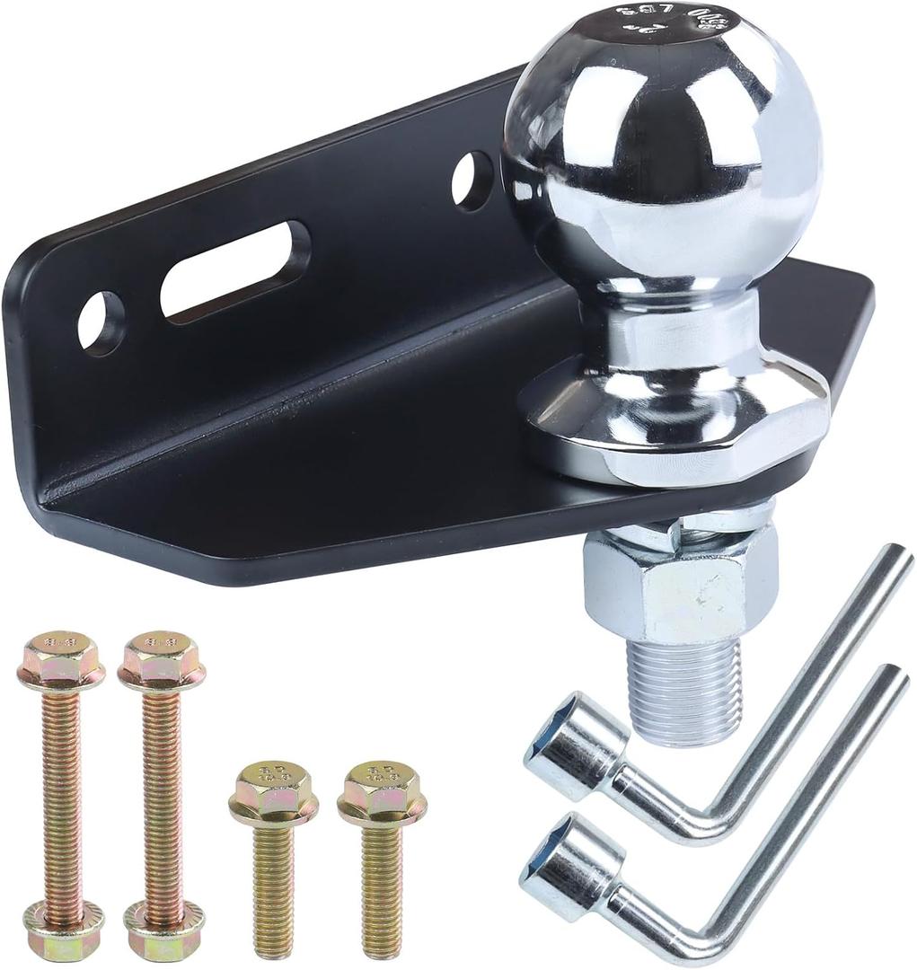 Thick Heavy Duty Steel Universal Zero Turn Mower Trailer Hitch with 3/4 x2-Inch Chrome Trailer Hitch Ball, Garden Tractor Pro Hi Hitch for Cub Cadet Husqvarna Craftsman Riding Mowers