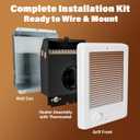 CSC202TW Electric Wall Heater, PN: 67507, 2000/1500W(6825/5120 BTU) 240/208V, 10s Fast Heating Nickel-Chromium Coil, ≤30dB Quiet Fan, Heats 200 Sq.Ft. Room, White (Thermostat Complete Unit)