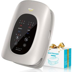ALLJOY Hand Massager with Heat and Compression, Knuckle Stretching and Hand Massage, 6 Modes 6 Intensities 3 Heat for Arthritis and Carpal Tunnel Relief, Mothers Day Gifts for Women Men(Champagne)