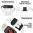 amBand Bands Compatible with Apple Watch 9/8/7 45mm, M1 Sport Series Rugged Case with TPU Strap Military Protective Tough Cover Bumper for iWatch SE3/SE2/SE/6/5/4 44mm Men White
