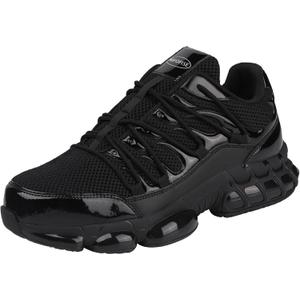 Steel Toe Work Shoes for Men Women Safety Composite Toe Sneakers Lightweight Comfortable Black Utility Indestructible Industrial Construction Shoes Zapatos de seguridad para Hombres Mujer (9.5 Women/8 Men)