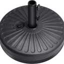 95lbs Patio Umbrella Stand, H12 Heavy Duty Base for Outdoor Market Umbrella, Fillable Weights with High-Density HDPE Material for Outside Patio(Black,Round) (95lbs+Round, H12 Black)