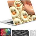 Compatible with MacBook Air 13 Inch Case 2022, 2021-2018 M1 A2337 A2179 A1932 Durable Hard Plastic Shell Case &Keyboard Cover&Mac OS Keyboard Sticker (Chick)