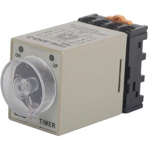 Timer Relay, Delay ON Time Relay, AH3-3 AC 110V 0-10 Seconds Knob Control Timer Relay Delay ON Time Relay with Base AC 110V