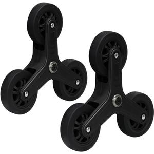 Wheel Replacement Stair Climbing Wheels for Shopping Laundry Cart, Trolley Triangle Shopping Cart Stair Climbing Wheels for BY06C BY10C Foldable cart (2 PCS) (Black)