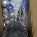 Small White Christmas Tree with Lights, 24 Inch Artificial Mini Tabletop Christmas Tree Decorations with Star Tree Topper, Balls Ornaments, Gift Pack, 30 Pcs Little Xmas Trees for Kids Room