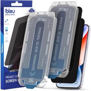 2 Pack Ultra-Privacy Tempered Glass for iPhone 15 Screen Protector | 9H+ Hardness | Case Friendly Reinforced Glass for iPhone 15 Privacy Screen Protector with Dust Removal & Easy Installation Frame