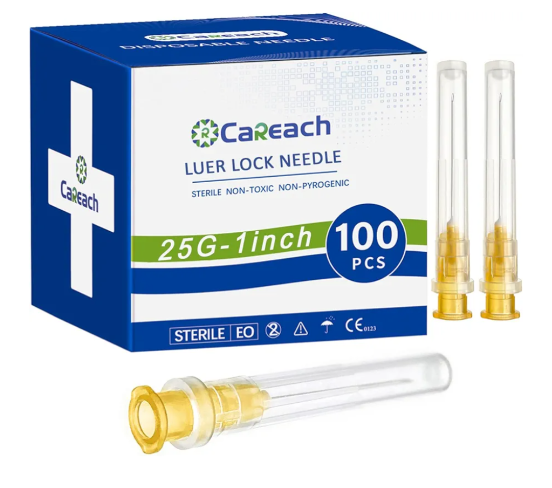 100pcs 25 Gauge 1inch Needle for Industrial Lab Accessories, Measuring and Refilling Inks