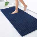 Arotive Luxury Chenille Bathroom Rug Mat, Extra Soft Thick Absorbent Shaggy Bath Rugs, Non-Slip Machine Wash Dry, Plush Bath Mats for Bathroom, Shower and Tub, 60x24, Navy (60" x 24")