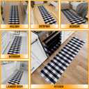 Ottomanson Hallway Runner Rug 1'10" x 7' Non Slip Buffalo Plaid Area Rugs Easy to Clean Laundry Rug Runner Durable & Pet Friendly Floor Carpet Runners for Hallways Entryway Living Room, Black/White