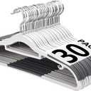 Edergoo Plastic Hangers 30 Pack, Slim Hangers Non Slip for Closet, Non-staining Space Saving Hanger, 17.1 inches Coat Hanger Heavy Duty Hanging Dry Wet Clothes, Gray