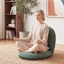 Xuhal Floor Chair with Back Support Adjustable 5 Foldable Position Floor Seat Thick Padded Tatami Seat Flexible Bleacher Recliner for Living Room Beach Bedroom Adults Meditation Reading Gaming(Green)