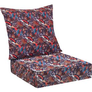 Outdoor Cushions for Patio Furniture,Outdoor Seat Cushion Set 24 x 24 x 5.75 Inch,Waterproof & Fade Resistant Outdoor Chair Cushions,Deep Patio Chair Cushion with Removable Cover,Artistic Floral