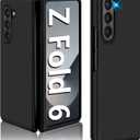 Z Fold 6 Liquid Silicone Case for Samsung Galaxy Z Fold6 5G, Slim Phone Case for Women Girls Soft Gel Rubber Ultra Thin Anti-Scratch Design Protective Cover for Samsung Z Fold 6 5G 7.6-inch (Black)