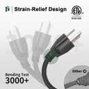 PLUGTUL Outdoor Extension Cord 25 FT Waterproof, 16/3 Gauge Black Heavy Duty 3 Prong Extension Cord, 13A 1625W SJTW, ETL Listed, Great for Garden and Home