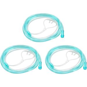 3 Pack High-Flow Ultra Soft Nasal Oxygen Cannula, Green Tubing and Each Individual Packing with Standard Connection 6.6 Feet