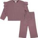 Gerber Baby Girls Toddler Sweater Knit Top and Cropped Pant Set (2T, Pink)