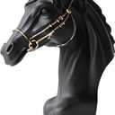 Horse Head Statue Resin Sculpture, Artistic Equestrian Home Decor Showpiece for Living Room Shelf Desk (Black Version)