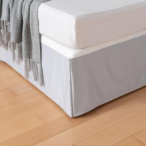Pleated Bed Skirt Queen Size, Tailored Dust Ruffle 18 Inch Drop Easy Fit, Pleated Grid Plaid Bedskirts, Machine Washable, Anti-Slip, Microfiber, No Split Corners-Silver Grey