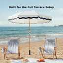DEER LAND 6FT Patio Beach Umbrella for Outdoor, UPF 50+ Sun Shade for Patio, Backyard, Garden, Pool and Beach, Tilt Adjustable, Portable, Harbour White