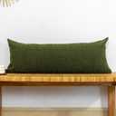 Boucle Lumbar Pillow Cover 14x36 inch, Moss Green Textured Throw Pillow Cover Cushion Case for Sofa Bed Couch Living Room, Pack of 1 (Cover Only)
