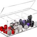Suwimut Acrylic Coffee Pod Holder with Lid, 4 Compartments Coffee Capsule Storage Organizer for Tea Bag, Sugar Packets, Clear Acrylic Storage Box for Kitchen Counter