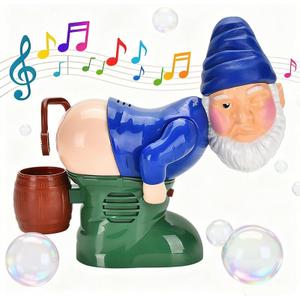 Bubble Blowing Santa,Automatic Bubble Blower Toy with Music & Flashing Lights,Funny Santa Bubble Maker for Indoor & Outdoor Fun for Kids & Adults (Gnomes)