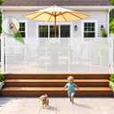 48" Tall 120" Wide Outdoor Retractable Dog Gate All-Weather Resistant/White