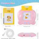 Upgraded Talking Flash Cards for Toddlers, 1 Year Old Boy Girl Birthday Easter Gift, Montessori Toys 1 2 3 Year Old, 224 Sight Words Flash Cards Kindergarten,Speech Therapy Toys Toddlers 1-3,Pink