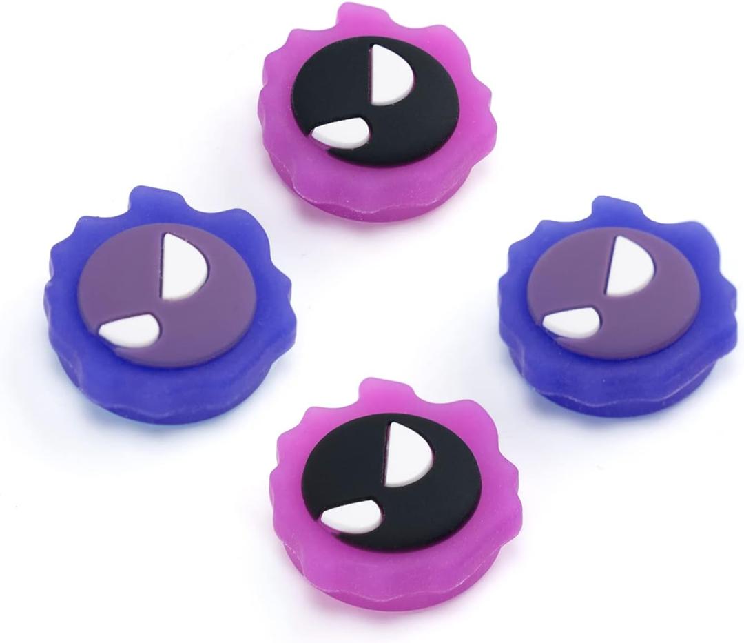 Luminous Silicone Joycon Joycon Thumb Grip Caps Compatible with Nintendo Switch, Soft Silicone Joystick Cover for Nintendo Switch/OLED/Lite Controller, 4PCS - Gastly