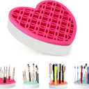 Silicone Makeup Brush Holder, Cosmetic Organizer, Pen Holder for Desk, Pencil Case, Sewing Tool, Beauty Tool, Brushes, Scissors, Toothbrush Holders (Pink)