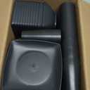 Teivio 48-piece Wheat Straw Square Dinnerware Set for 12, Unbreakable Dinner Plates, Salad Plates, Snack Bowls, Tumblers 13.5 oz, Dishwasher Safe, Black