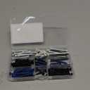 Wensilon(105 PCS) 3/16" Concrete Screw Anchor Kit Blue/Black/White Flat Head for Anchoring to Masonry, Block or Brick Stucco